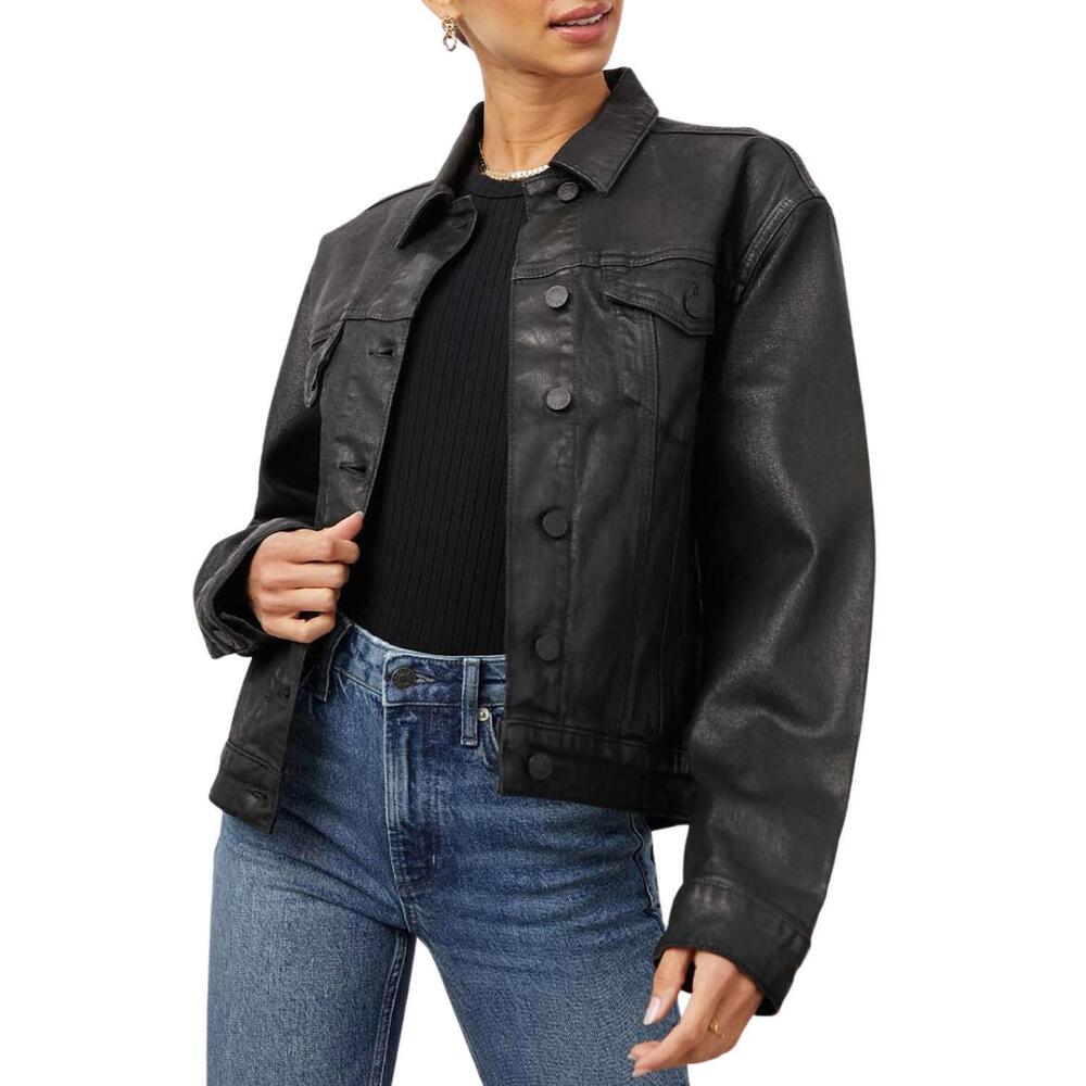 NEW RAILS women's mulholland jacket in coated noir